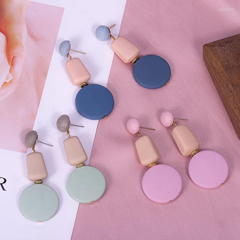 

Dangle Earrings Korean Acrylic Round Big Drop For Women Fashion Statement Geometric Resin Hanging 2022 Wedding Jewelry