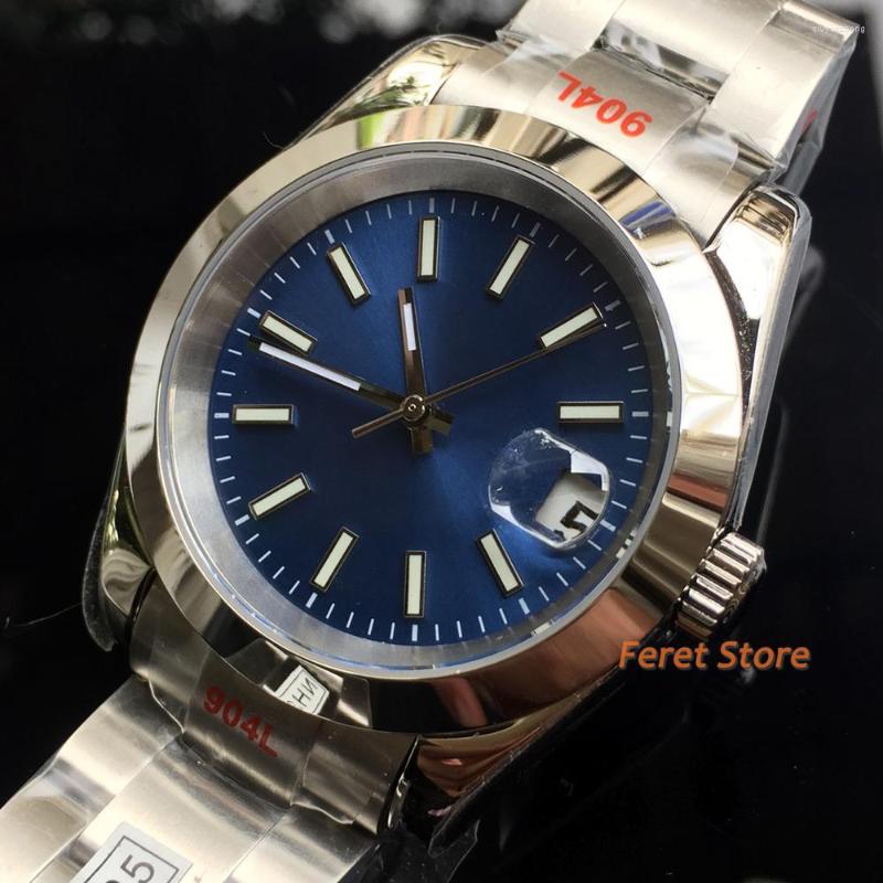 

Wristwatches 36mm/39mm Mens Automatic Mechanical Watch Japan NH35 Movement Sapphire Glass Blue Dial Luminou Men's