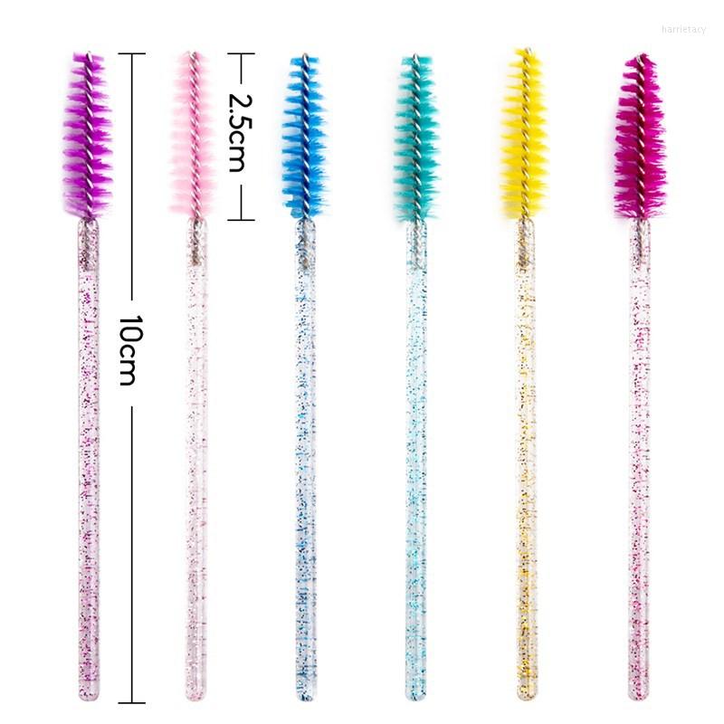

Makeup Brushes Disposable Eyelash Brush 25/50 Pcs Crystal Eye Diamond Handle Mini Mascara Wands Extension Set