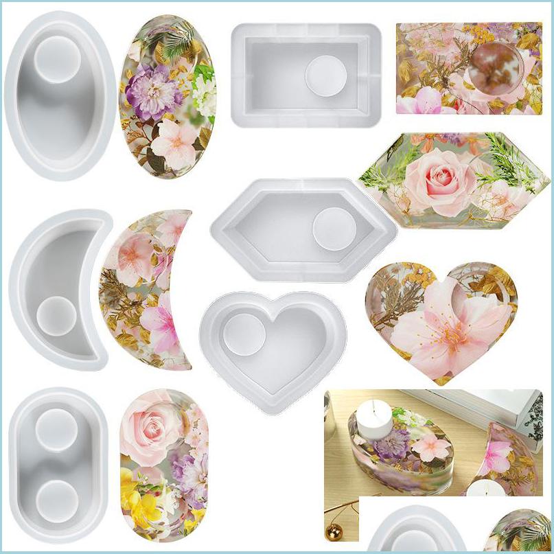 

Molds Tealight Candle Holder Resin Molds Moon Heart Oval Shape Tea Light Base Sile Mod For Plaster Cement Concrete Drop Delivery Jew Dhpa3