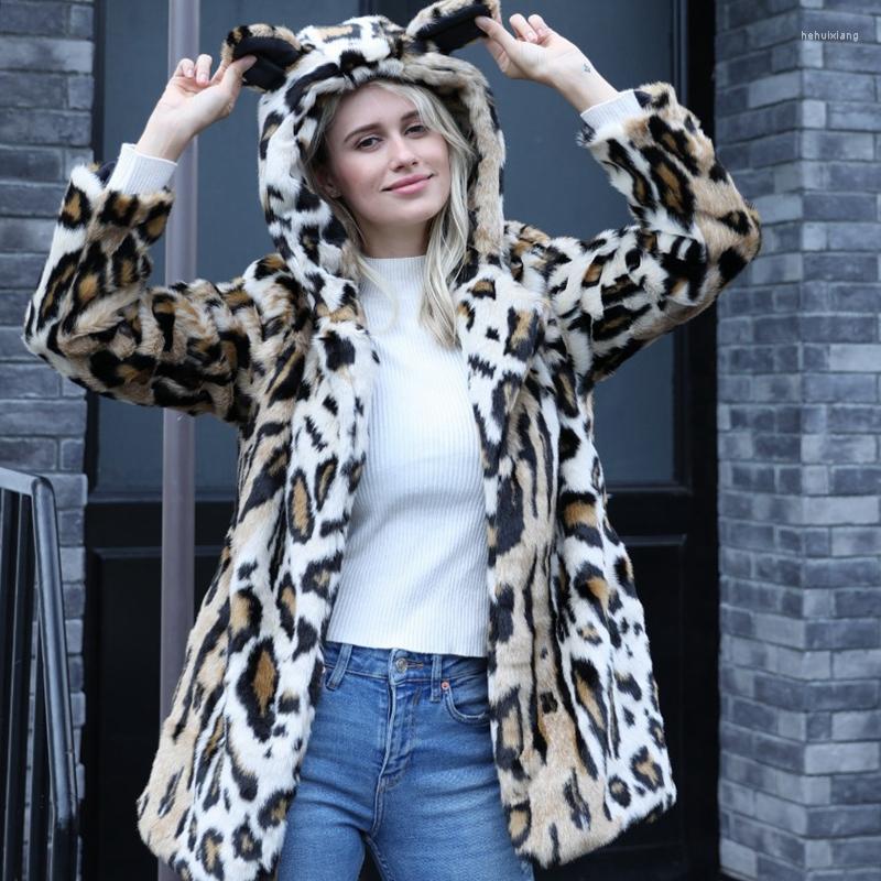 

Women' Fur Wepbel Women Hooded Collar Jackets Trench Winter Faux Coat Fashion Autumn Keep Warm Outwear Coats, Black