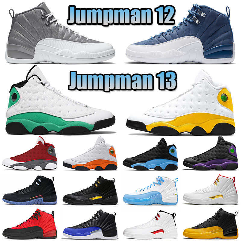 

New Arrival 12 Jumpman 13 Trainers Basketballs Shoes Men Flu Game Hyper Royal 12s Del Sol Bowl XII French Blue 13s XIII Utility Grind Sports, B 40-47 barons alternate