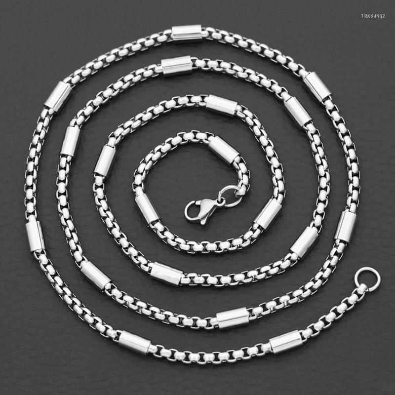 

Chains 316L Stainless Steel BOX Chain Necklace For Men Women Viking Jwelry Vintage Aestethic Cable Cuban Chunky Trendy Punk 3mm