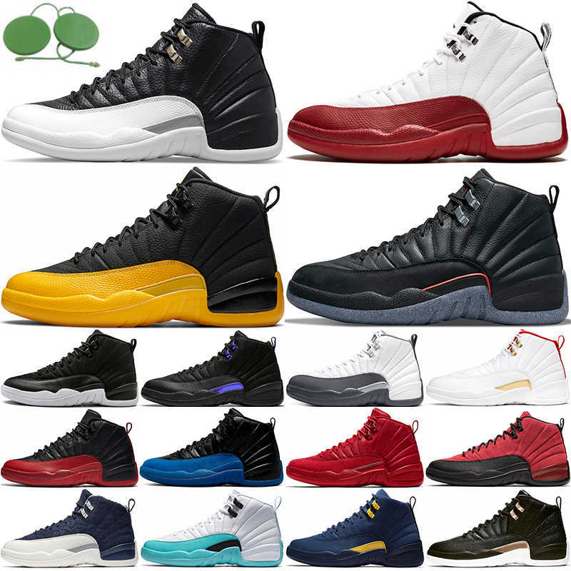 

jumpman 12 12s Playoffs University Gold basketball shoes Reverse Flu Game Utility Indigo Dark Concord FIBA Reverse Taxi trainers sports, Box