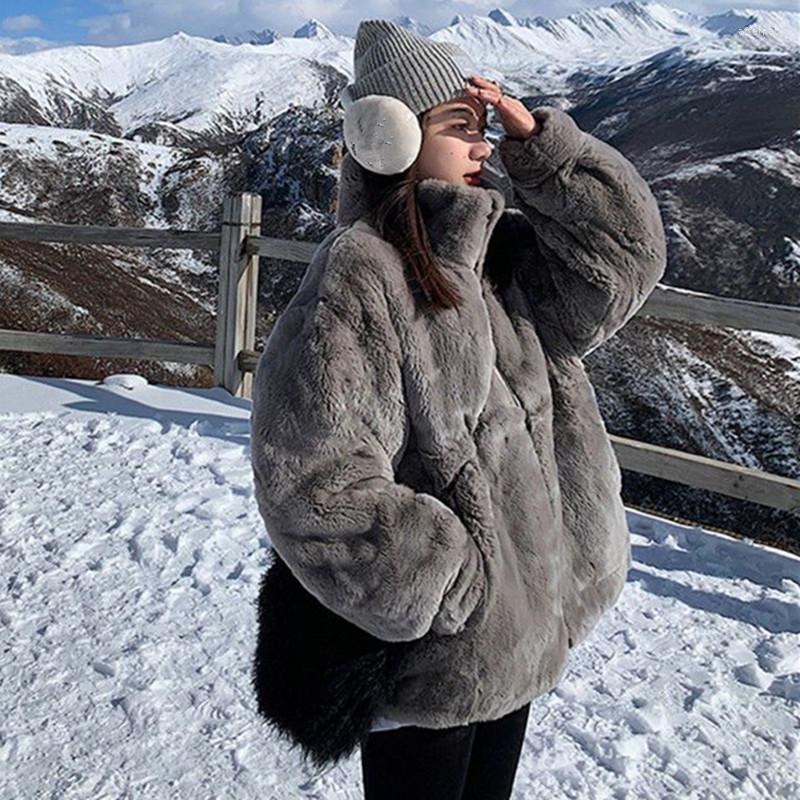 

Women's Fur Winter Coat For Women Warm Coats Jacket 2022 Faux Korean, Gray