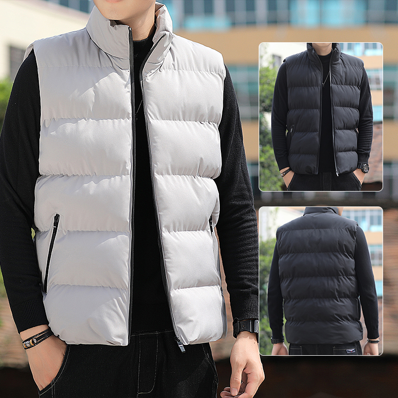 

Men's Vests Vest Jacket Men Autumn Winter Clothes Cotton Padded Sleeveless Jacket Men Fashion Clothing Brand Solid Color Vests Coat 221014, Blue