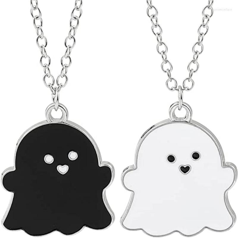 

Pendant Necklaces 2pcs Cute Cartoon Ghost Friendship Couple For Fashion Friend Lovely Men Women Jewelry Halloween