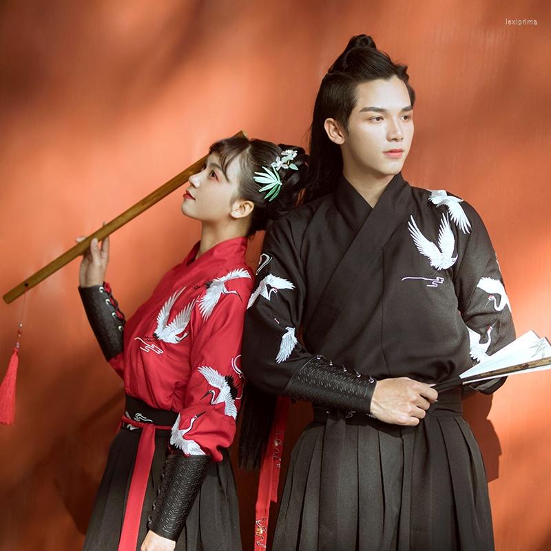 

Ethnic Clothing Traditional Chinese Style Hanfu Costume Dresses Women Men Stage Outfit Embroidery Ancient 2 Piece Sets Fairy Dance Clothes