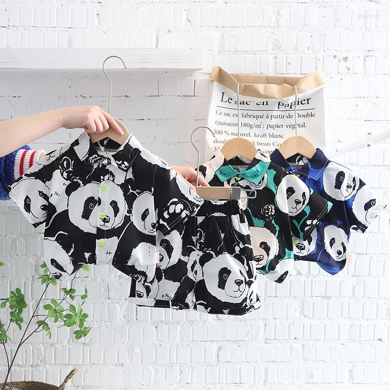 

Clothing Sets Children Toddler Baby Boys Clothes Summer Casual Full Print Panda T Shirt Shorts 2pcs/Sets Infant Kids 0-5years, Xmw xiongm black