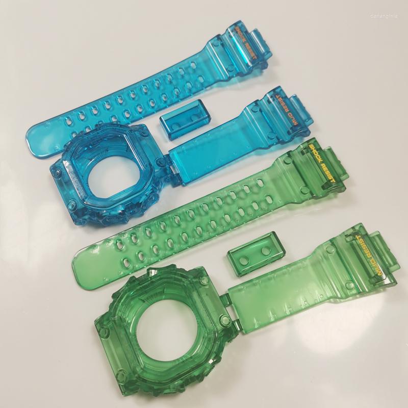 

Watch Bands Ice Transparent Silicone Watchband Bezel For GX56 GX56BB Rubber Sports Waterproof Strap Band With Tools