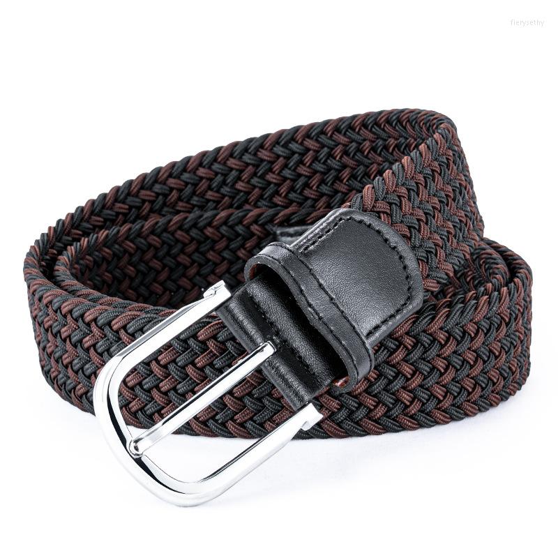 

Belts 2022 Men's Business High Quality Fashion Knitting Needle Buckle Belt Ladies Trend Casual Golf Breathable Jeans Luxury, Black