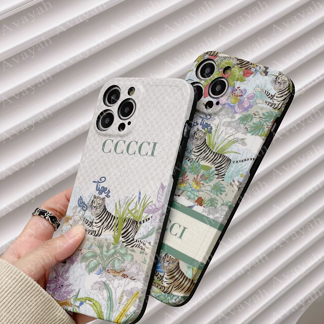 

Luxury Retro Tiger Letter Print Cell Phone Cases for iPhone 14 14pro 13 12 Pro Max 11 X Xs Xr 8 7 Plus Soft TPU Designer Case Shell Full Protection Cover, #1 g