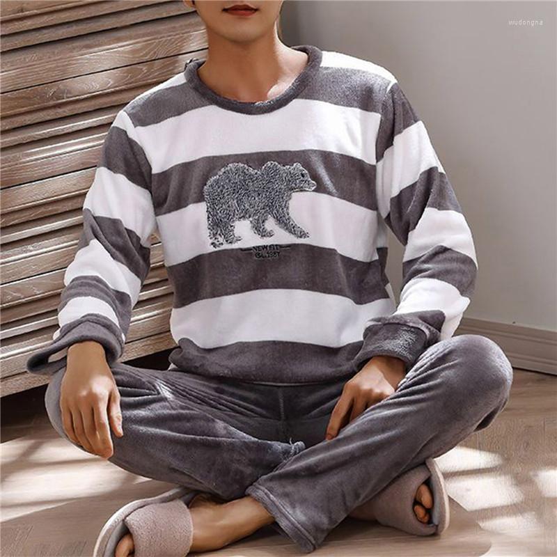

Men's Sleepwear Autumn Winter Women Pajamas Warm Flannel Sets Couple Family Pijama Lover Night Men & Casual Pyjamas, Top