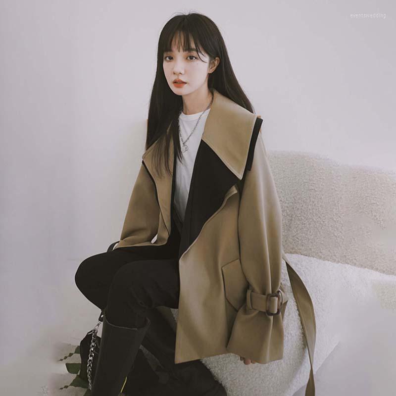 

Women' Trench Coats Coat Women' 2022 Spring And Autumn Design Sense Of Contrast Color Korean Version High-quality Texture, Photo color