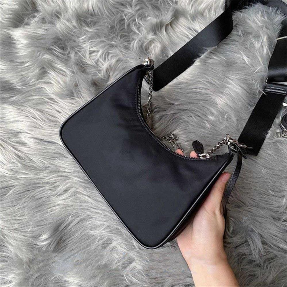 

3 piece 2005 2000 triangle Edition shoulder bag Wholesale canvas hobo for womens Crossbody Chest pack tote chains handbags purse m, 1-khaki