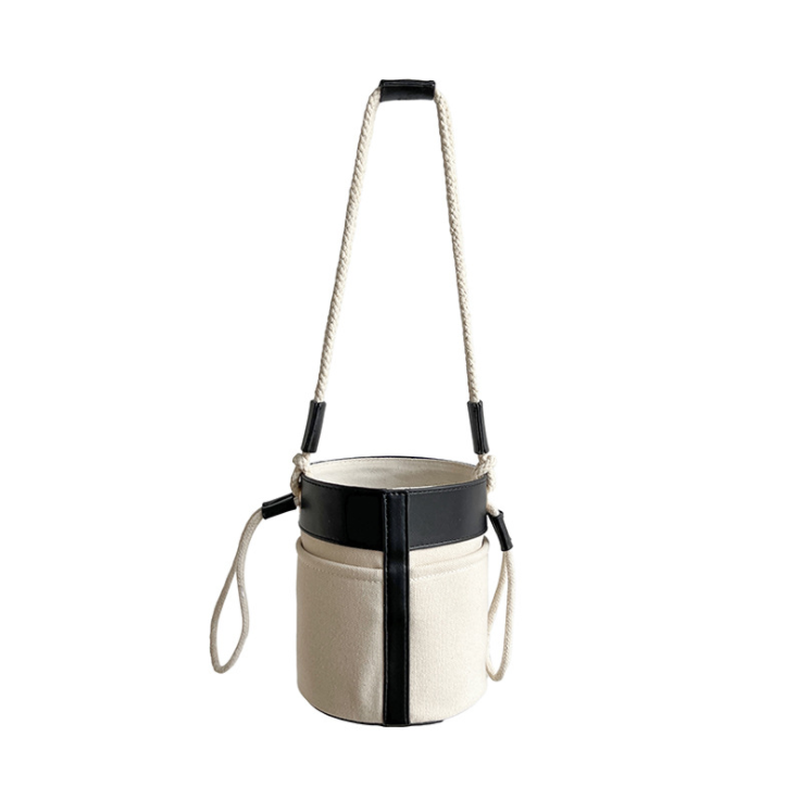 

Vintage Women Shoulder Bags Cylinder PU Leather Bucket Crossbody Bag Casual Mini Drawstring Handbags Purse for Travel Shopping