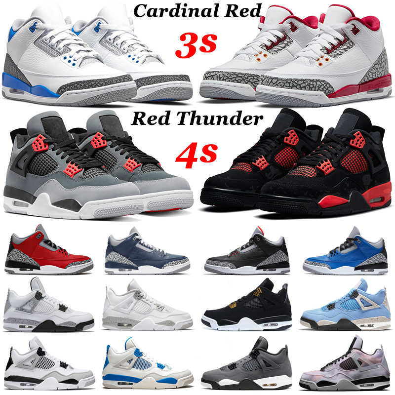 

2022 Jumpman 3 Men Basketball Shoes 3s Cardinal Red Thunder Pine Green What The 4s Infrared White Oreo Military Black Cat Neon Mens Women, Box