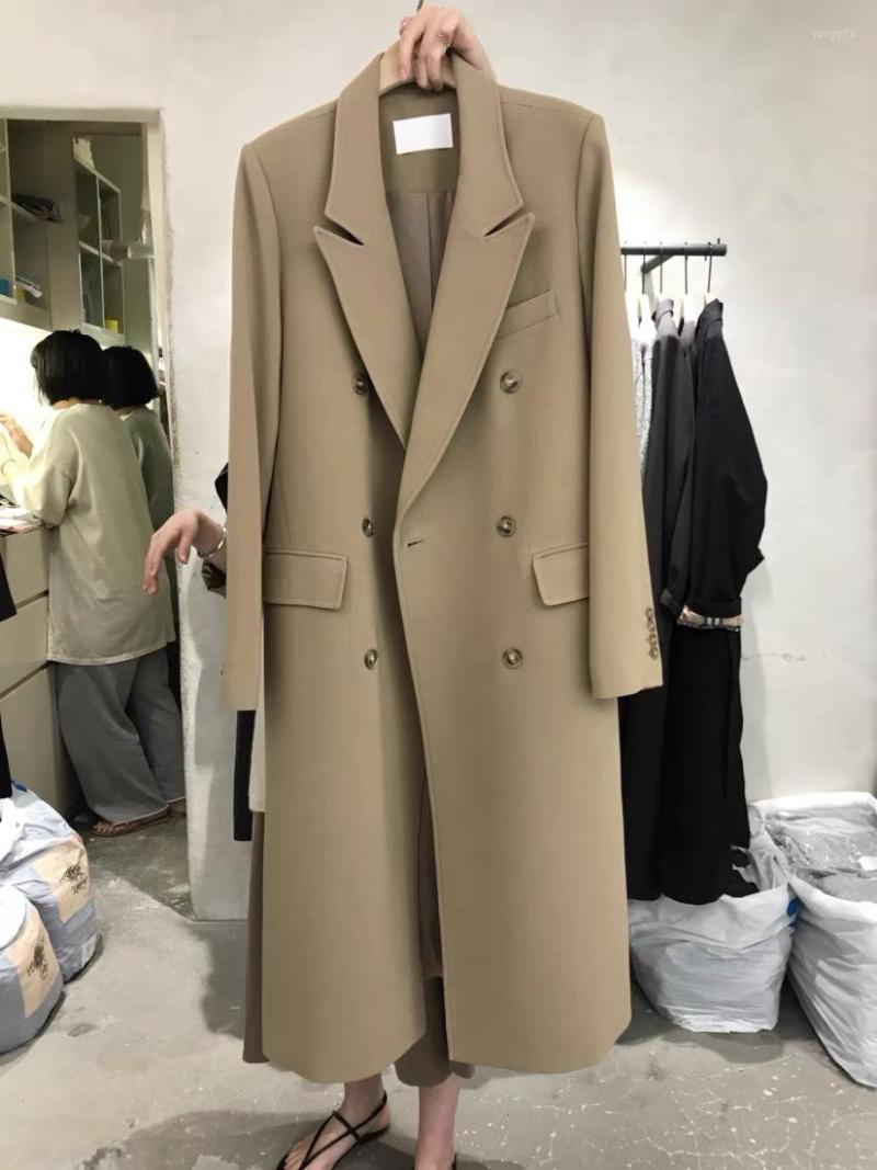 

Women' Trench Coats Spring Leisure Temperament Medium Long Draping Suit Coat Women, Photo color