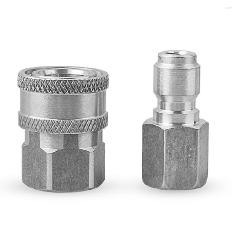 

Car Washer High-Pressure Wash Nozzle Foam Pot Adapter Stainless Steel Joint Connector NPT3/8 Live Fast Plug Pa Accessories