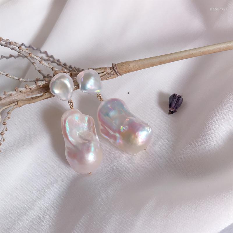 

Stud Earrings Lii Ji High Luster Baroque Pearl Earring 925 Sterling Silver Gold Color Real Women Wedding Birthday Christmas Gift