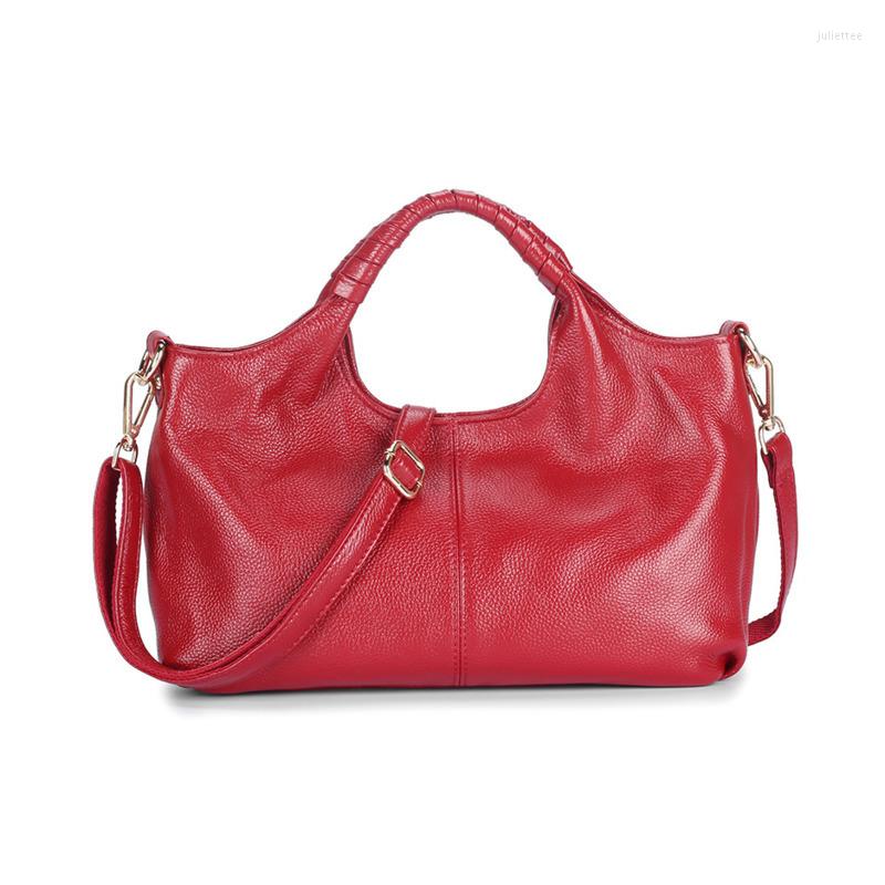 

Evening Bags Genuine Leather Shoulder Women Female Handbag Luxury Designer High Capacity Messenger Bag Cossbody Ladies Tote, Black