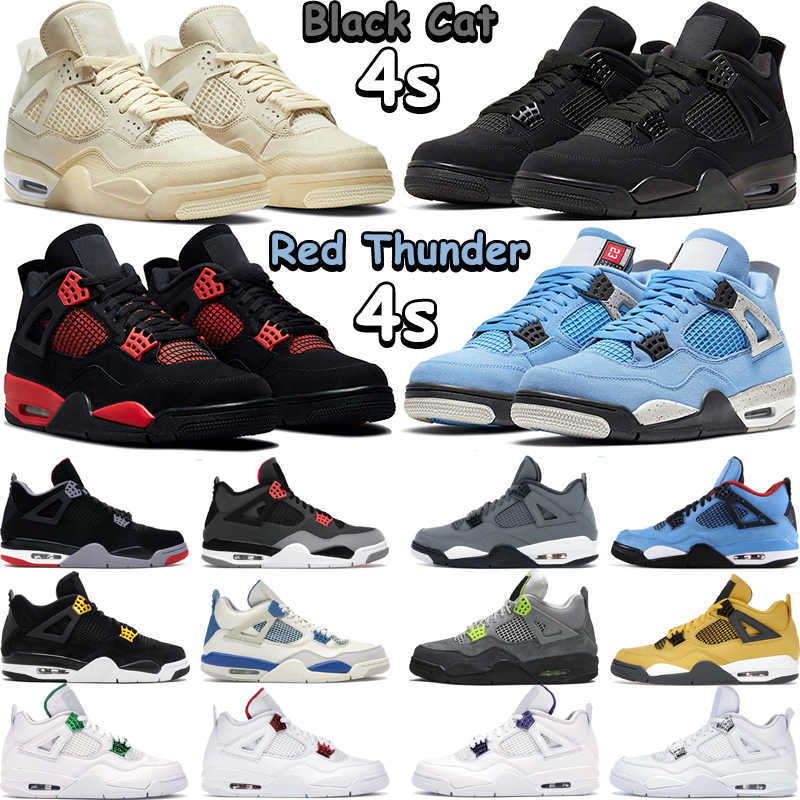 

2022 Jumpman 4 Men Basketball Shoes 4s Military Black Cat Red Thunder University Blue White Oreo Infrared Bred Canvas Mens Women Trainers, Box