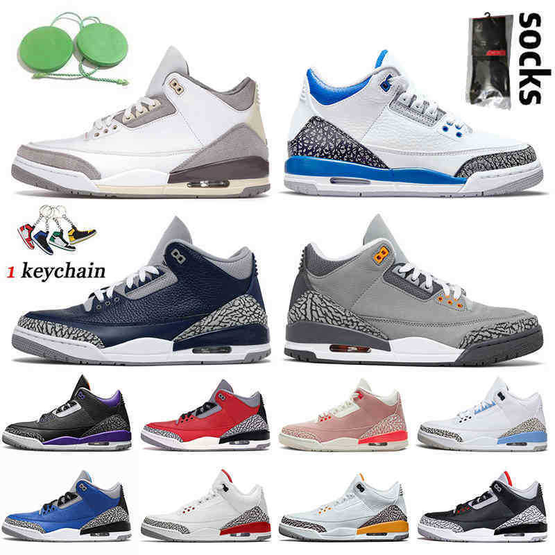 

Air Jorden 3 Basketball Shoes Jumpman Womens Mens Retro Jodan 3s Ma Maniere Racer Blue Georgetown Cool Grey UNC Laser Orange Trainers B2A6