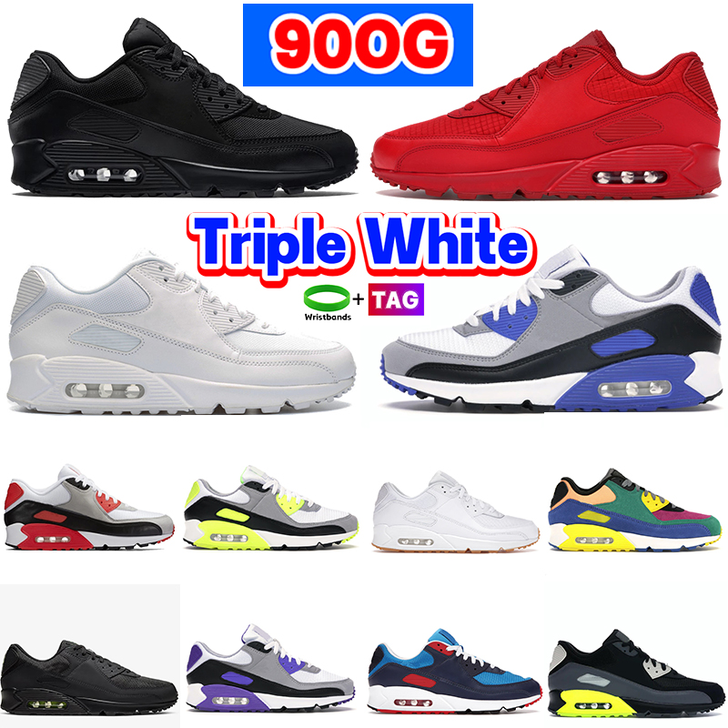 

Mens Designer 90OG Running Shoes 90s triple black white red OG Volt men shoes Hyper Grape Laser Blue UNC Aurora ghost aqua Barely rose particle grey women Sneaker, #38- black volt smoke grey