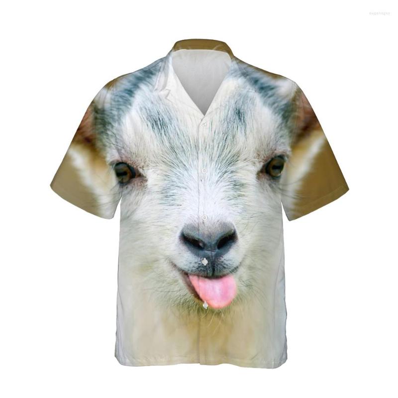 

Men' Casual Shirts Jumeast 3d Cute Funny Goat Grimace Printed Hawaiian Vintage Shirt Men Fashion Short Sleeve Clothing Streetwear 5XL, 06
