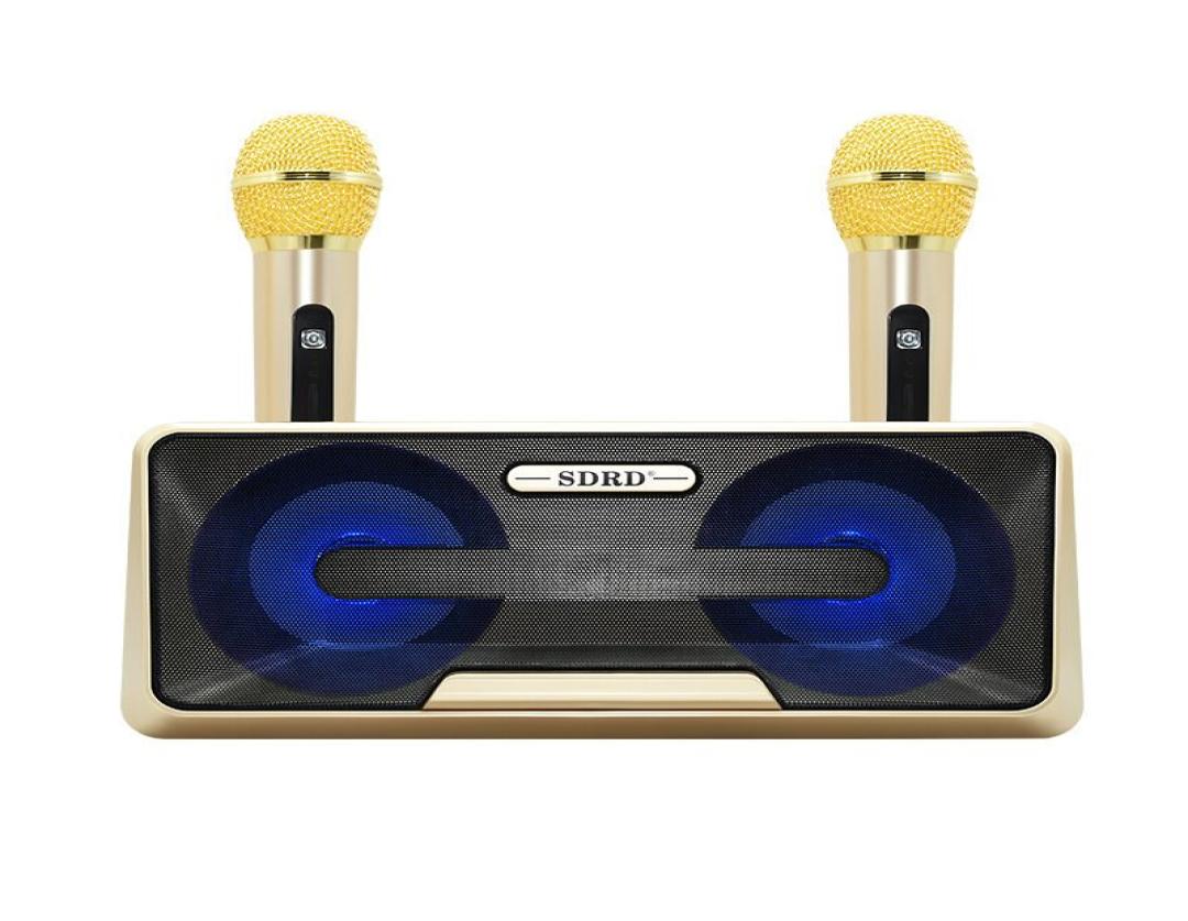 

Wireless Bluetooth Speaker Microphone SD301 Family KTV Mobile phone Karaoke Microphone Dual microphone TF USB support2447291