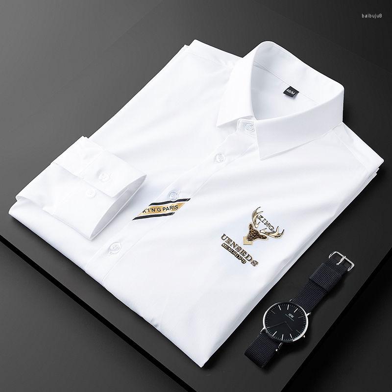 

Men's Casual Shirts European American High-end 3D Three-dimensional Diamond Shirt Men's Long Sleeve Leisure Spring Trend, Black
