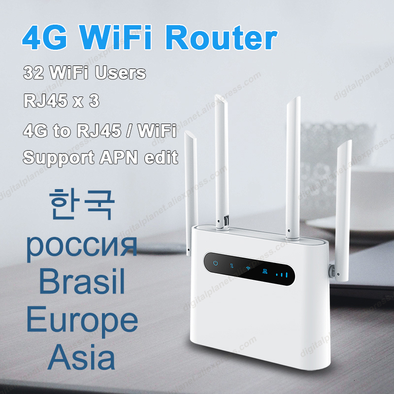 

Routers 4G SIM card wifi router lte cpe 300m CAT4 32 users RJ45 WAN LAN indoor wireless modem spot dongle 221114