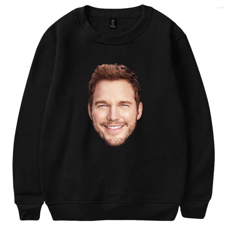 

Men's Hoodies Chris PraSweatshirt Crewneck Long Sleeve Women Men Sweatshirt American Star 2022 Casual Style Fashion Clothes, Black