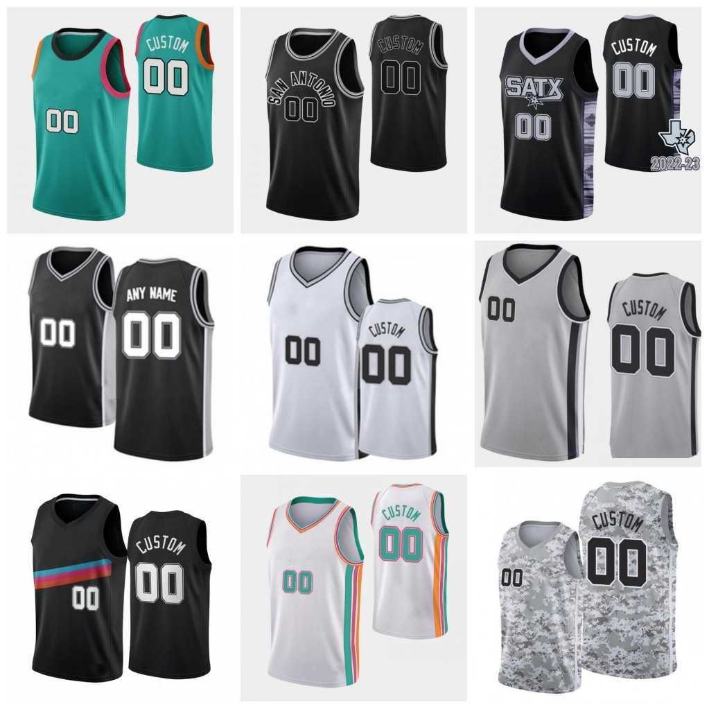 

50th Anniversary 2022-23 New City Basketball Jerseys Custom 14 Blake Wesley 10 Jeremy Sochan 22 Malaki Branham 3 Keldon Johnson 7 Josh Richardson 23 Zach Collins, As
