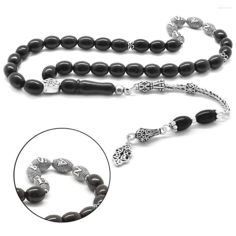 

Beads Tesbihane 925 Sterling Silver Tassels Barley Cut Name Written Russian Oltu Rosary