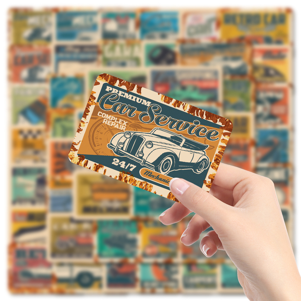 

54Pcs Retro Racing Stickers Non-Random For Car Bike Luggage Sticker Laptop Skateboard Motor Water Bottle Snowboard wall Decals Kids Gifts, Multi-color