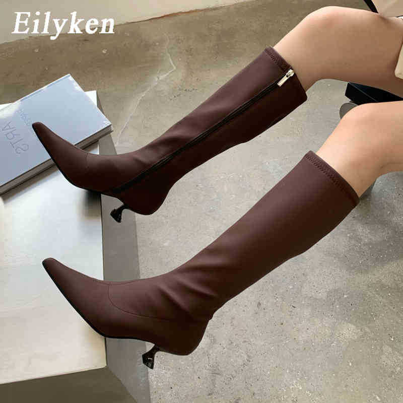 

Boots Eilyken High Quality Soft Pu Leather Zipper Women Boots Low Heel Pointed Toe Chelsea Knee High Boots Dress Pumps 220913, White