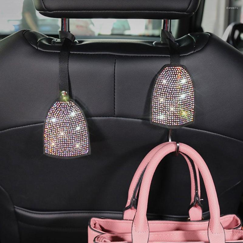 

Interior Decorations Car Back Seat Hidden Hook Headrest Hanger Luster Crystal Diamond Decor Automotive Accessories For Women