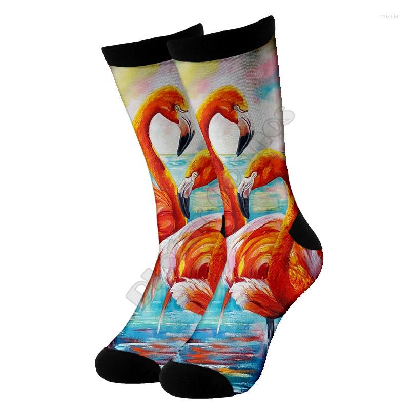 

Men's Socks Flamingo High 3d Printed Men For Women Funny Fashion Long 01
