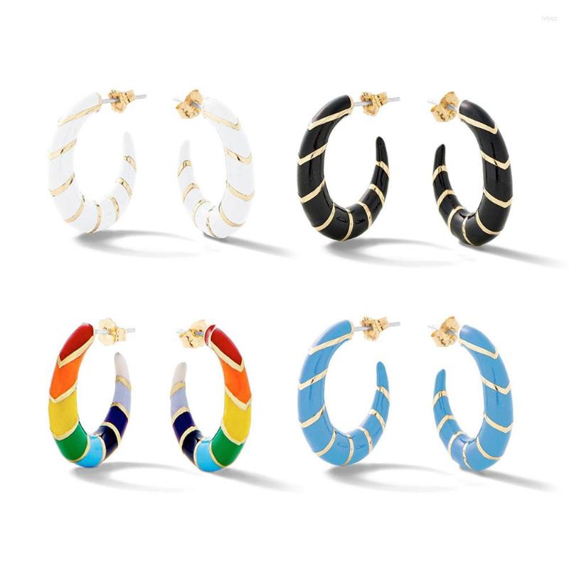 

Hoop Earrings Multiicolor Big Acrylic Resin Fashion C-Shape Gorgeous Ear Jewelry Women Geometric Exaggerated Accessories Gifts
