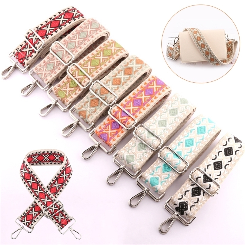 

Bag Parts Accessories 135cm Ethnic Style Belt Handle Strap For Women Removable DIY Shoulder Handbag Cross Messenger Straps 221114