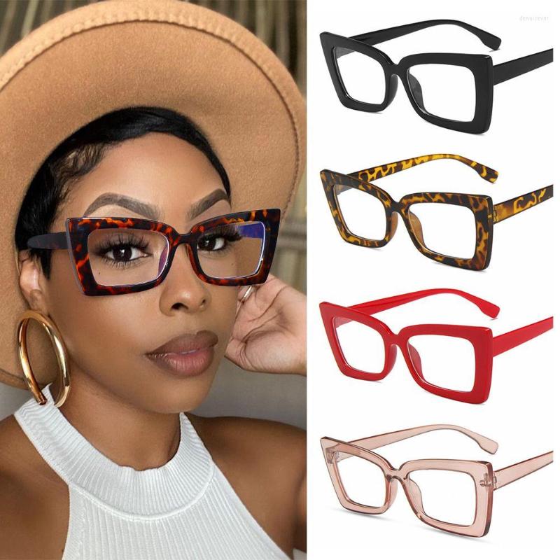 

Sunglasses Vintage Cat Eye Glasses Women Men Square Frame Anti Blue Light Clear Myopia Computer Goggles Office