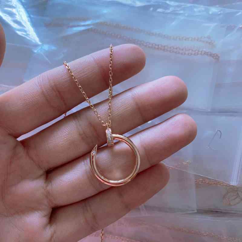 

88CK designer Compare with the original CNail Necklace Women's Net Red 18k Gold Plated Same Style Simple Student Temperament ins Cool Collar Chain22nian