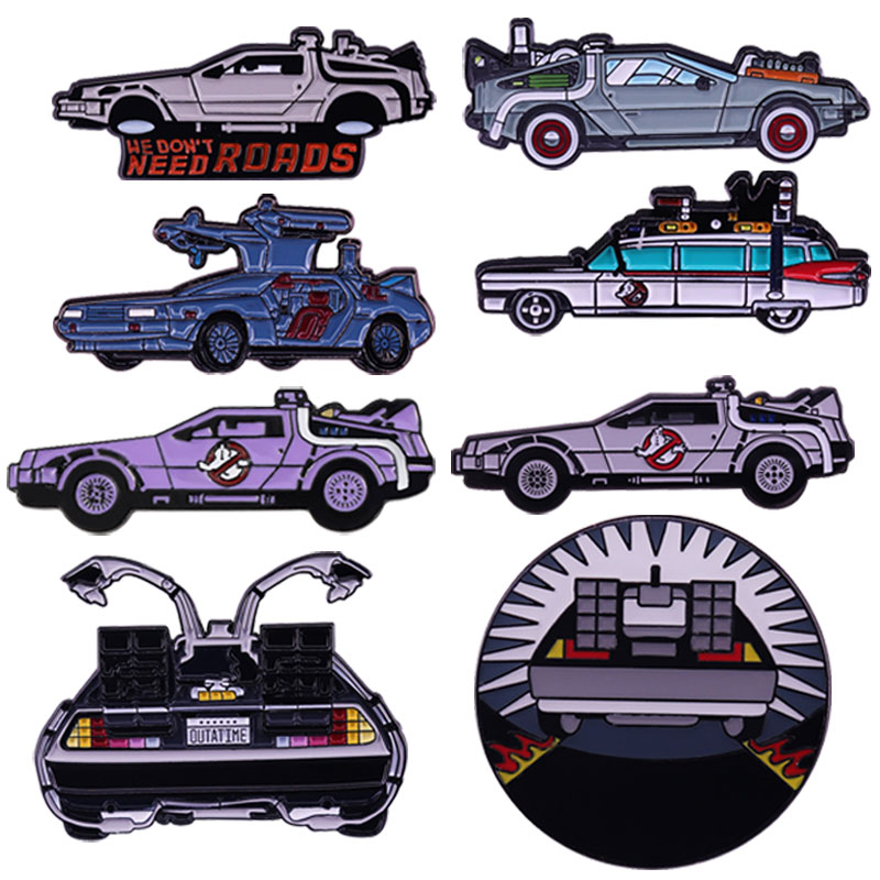 

Back To The Future Enamel Pins Funny Tourism Car Enamel Brooch Pins Badge Lapel Pin Alloy Metal Fashion Jewelry Accessories Gift, Color #7