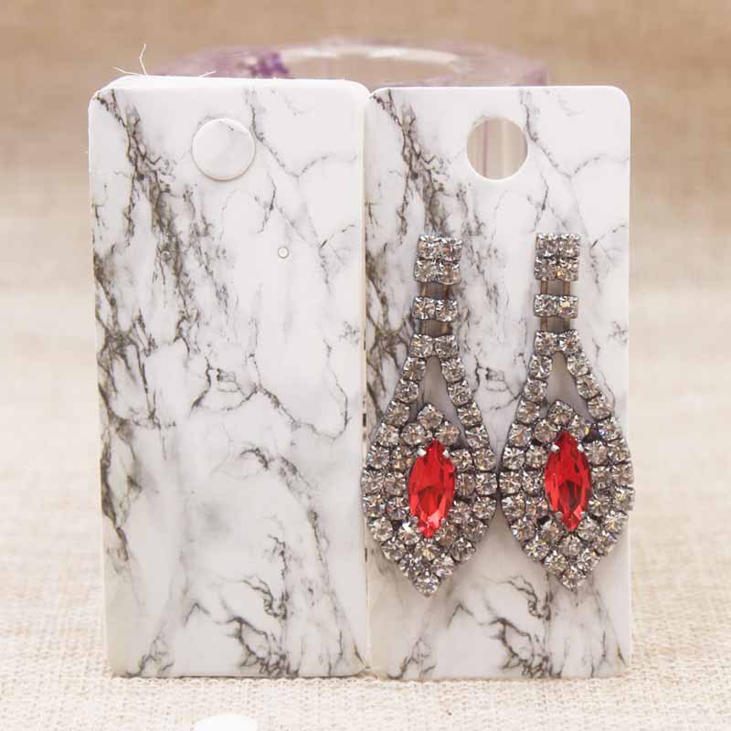 

4x9cm Jewelry Cards for Packaging Display Selling Earring Kraft White Color Marble Print Paper Tag Gift Bag Box Packing