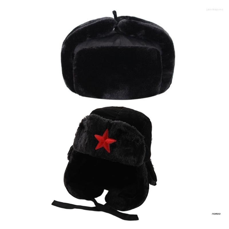 

Berets Thicken Russian Bomber Hat Ushanka Caps Party Holiday For Autumn Winter, Light plate adult ca