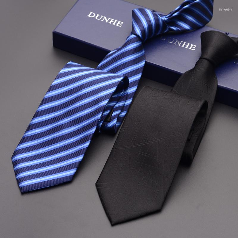 

Bow Ties High Quality 2022 Fashion Men Business 8cm Blue Striped Silk Tie Wedding For Designers Brand With Gift Box