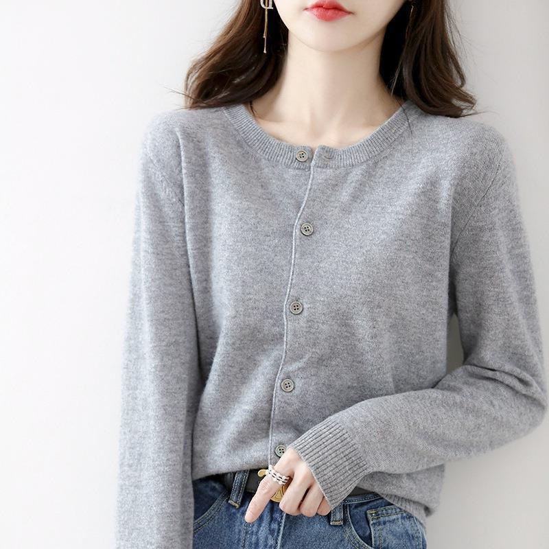 

Women's Knits Tees Cardigans Sweater Lady Slim Fit ONeck Clothing Coat Street Harajuku Fashion Wool Sweaters Y2k Jackets Winter Clothes Women 221111, Dark grey