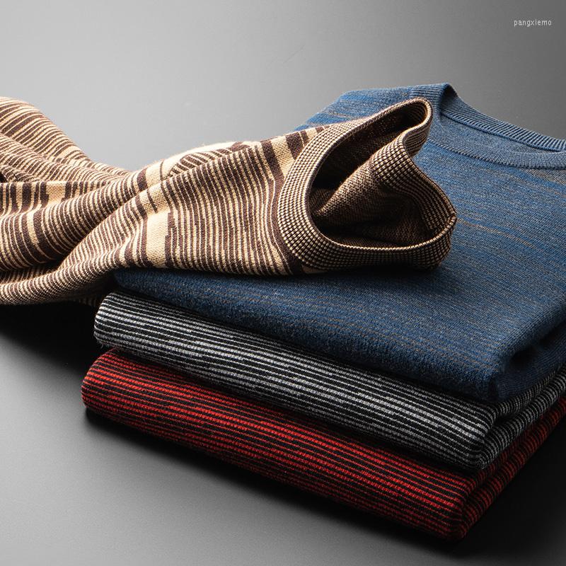 

Men's Sweaters 2023 Autumn And Winter High-end Wool Thick Long Sleeve Round Neck Youth Sweater Leisure Trend Knitted Men, Blue