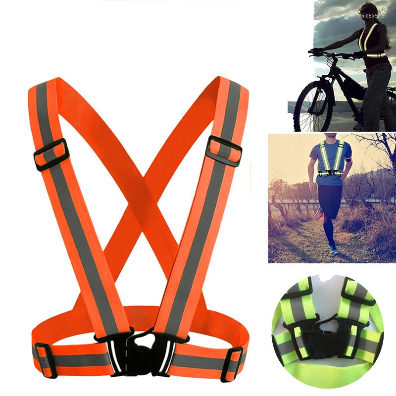 

Racing Jackets Light Reflective Elastic High Visibility Unisex Outdoor ClothesBelt Safety Vest Fit For Running Cycling Sports Drop, Fluorescent orange
